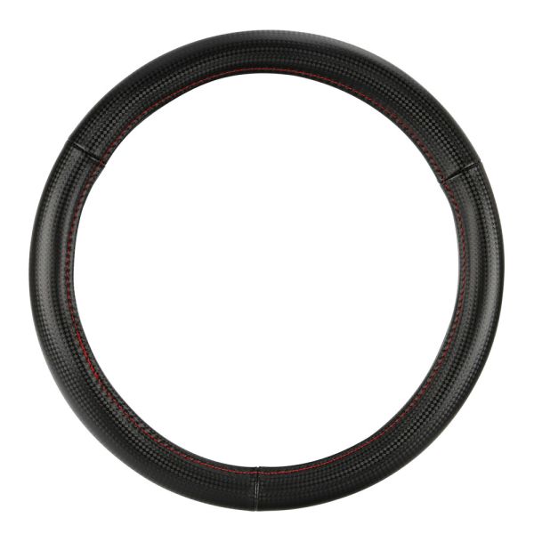 Lampa Κάλυμμα Τιμονιού Αυτοκινήτου Racing Premium 35-37εκ. Άοσμο ανάγλυφο από Ultra soft Skeentex Μαύρο Κόκκινο 1-τεμ. (L3316.6)