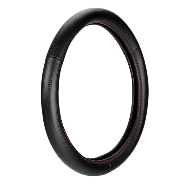 Lampa Κάλυμμα Τιμονιού Αυτοκινήτου Racing Premium 37-39εκ. Άοσμο ανάγλυφο από Ultra soft Skeentex Μαύρο Κόκκινο 1-τεμ. (L3316.7)