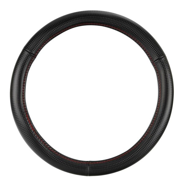 Lampa Κάλυμμα Τιμονιού Αυτοκινήτου Racing Premium 37-39εκ. Άοσμο ανάγλυφο από Ultra soft Skeentex Μαύρο Κόκκινο 1-τεμ. (L3316.7)