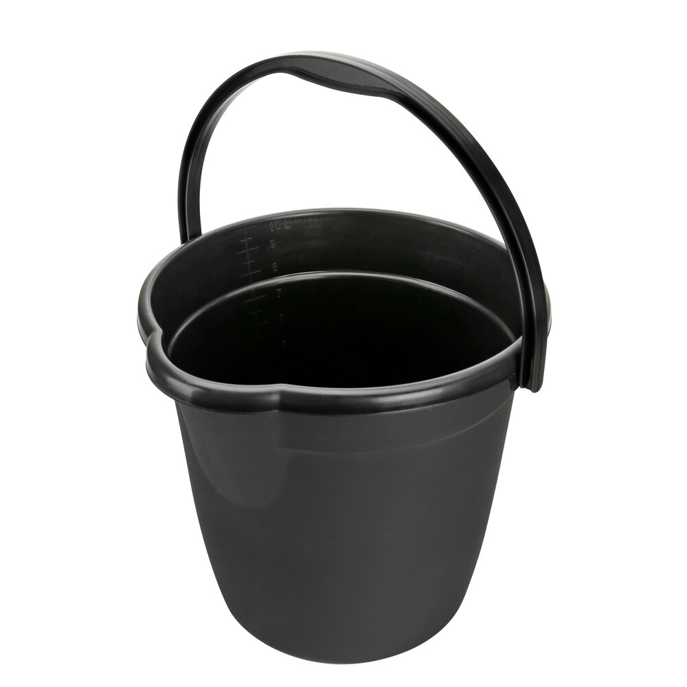 ΚΟΥΒΑΣ ΠΛΑΣΤΙΚΟΣ ΜΕ ΧΕΡΟΥΛΙ BUCKY 10L ΜΑΥΡΟΣ LAMPA - 1 ΤΕΜ.