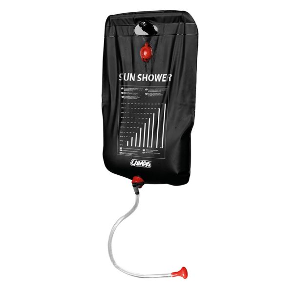 Lampa - Ηλιακό Ντους Camping Solar Shower 20 Λίτρων με Σχοινί Ανάρτησης, Ρυθμιστή Ροής και Τηλέφωνο Ντους - 1 Τεμ. (L4071.7)