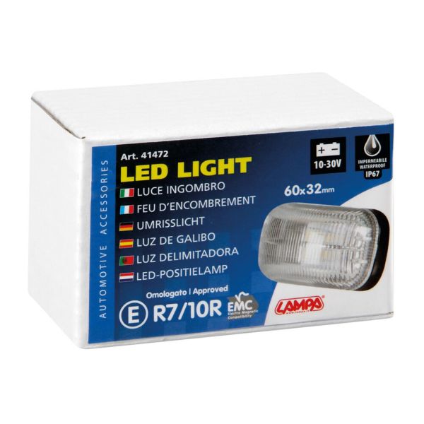 ΦΩΣ ΟΓΚΟΥ 10-30V ΜΕ 4 LED ΛΕΥΚΟ 60x32x25mm  1ΤΕΜ.