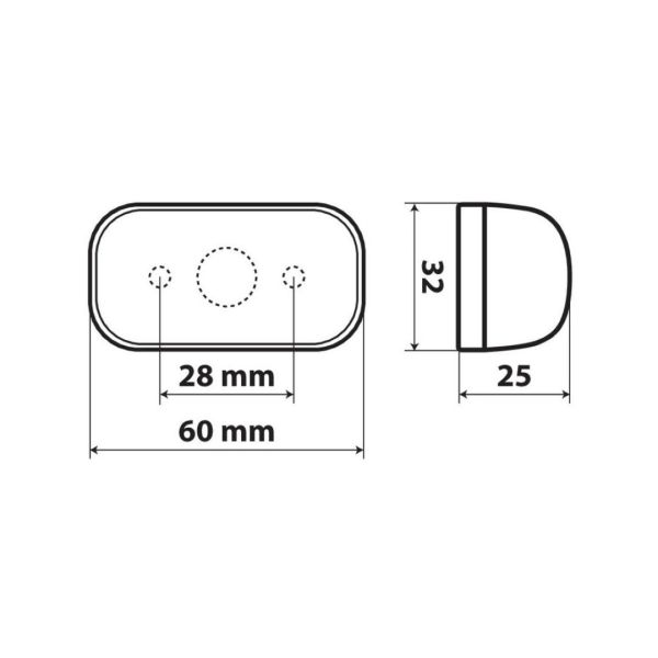 ΦΩΣ ΟΓΚΟΥ 10-30V ΜΕ 4 LED ΠΟΡΤΟΚΑΛΙ 60x32x25mm  1ΤΕΜ.