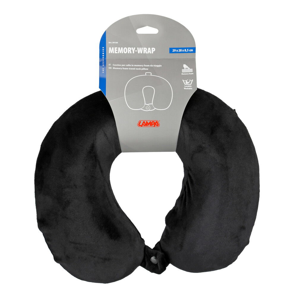 ΜΑΞΙΛΑΡΙ ΤΑΞΙΔΙΟΥ ΑΥΧΕΝΑ MEMORY FOAM ΜΑΥΡΟ MEMORY-WRAP LAMPA - 1 ΤΕΜ.
