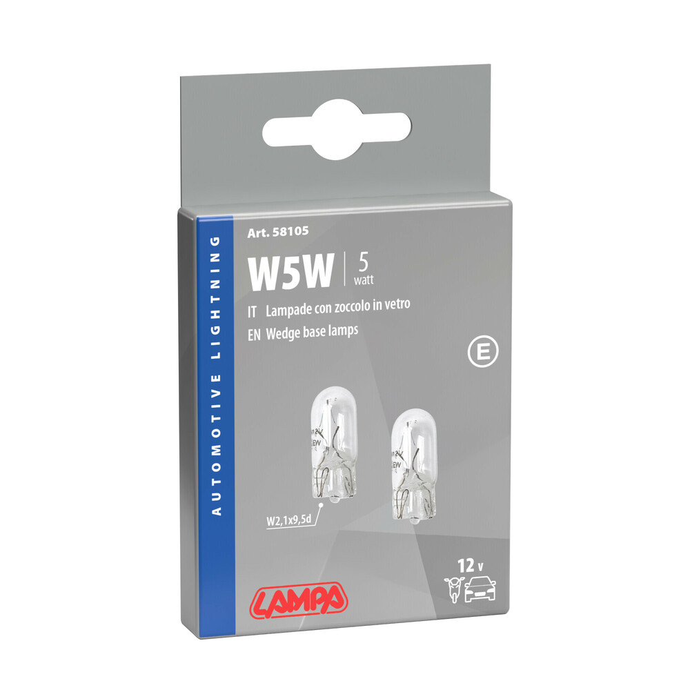 ΛΑΜΠΑ ΑΚΑΛΥΚΗ 12V/W5W 5W