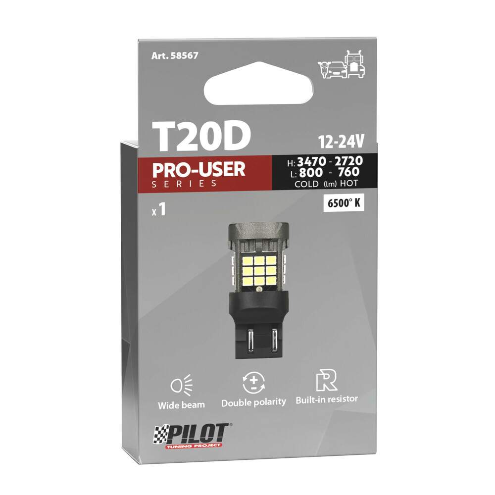W21/5W (T20)12/24V W3x16q 3470/800+2720/760lm 6.500K ΔΙΠΛΗΣ ΠΟΛ/ΤΑΣ LED CAN-BUS PRO-USER SERIES 1ΤΕΜ