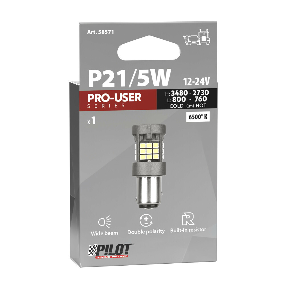 P21/5W 12/24V BAY15d 3480/800+2730/760lm 6.500K ΔΙΠΛΗΣ ΠΟΛΙΚΟΤΗΤΑΣ LED CAN-BUS PRO-USER SERIES 1ΤΕΜ.