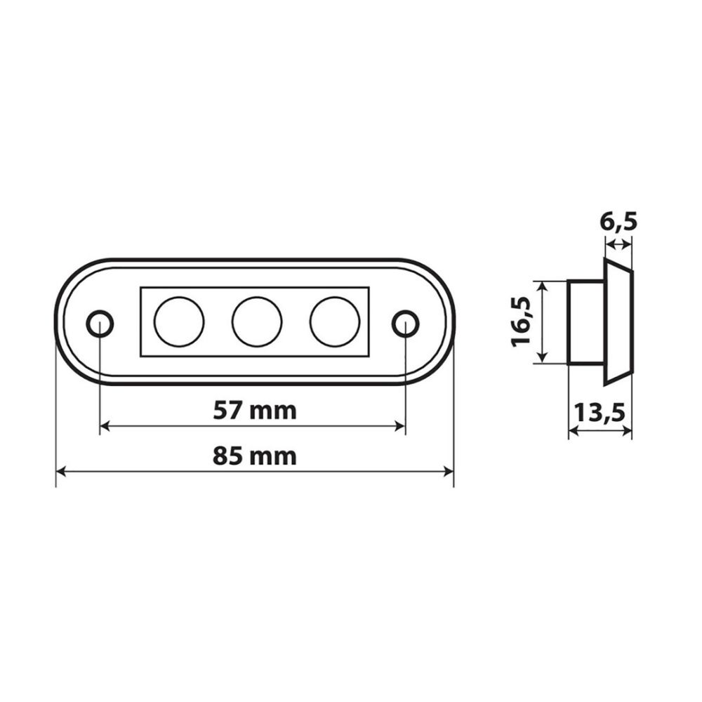 ΦΩΣ ΟΓΚΟΥ 3LED ΛΕΥΚΟ SMD 12/24V 85mm LAMPA - 20ΤΕΜ.