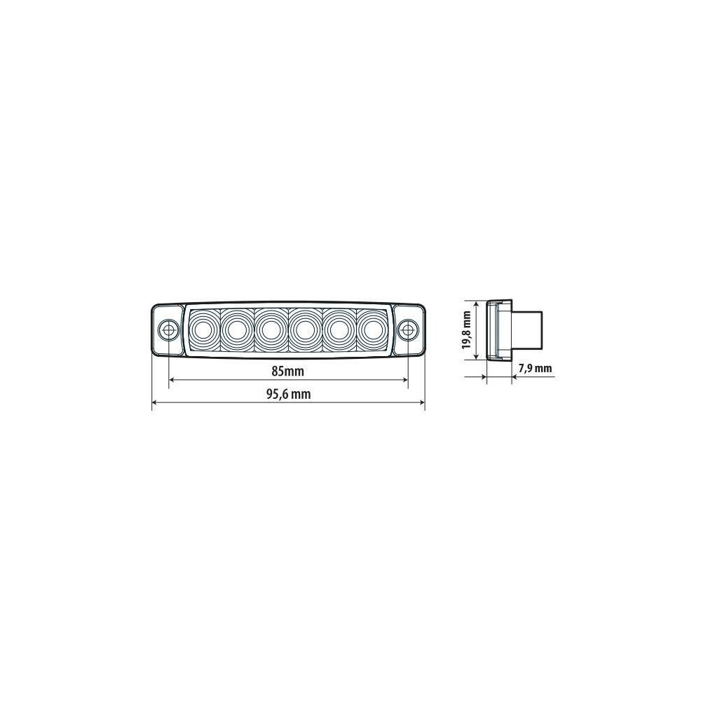 ΦΩΣ ΟΓΚΟΥ 9>32V 6 LED ΠΟΡΤΟΚΑΛΙ ΧΡΩΜΑ 95,6x19,8mm ΜΕ ΕΓΚΡΙΣΗ ΤΥΠΟΥ E148 LAMPA -  20 Τεμ.