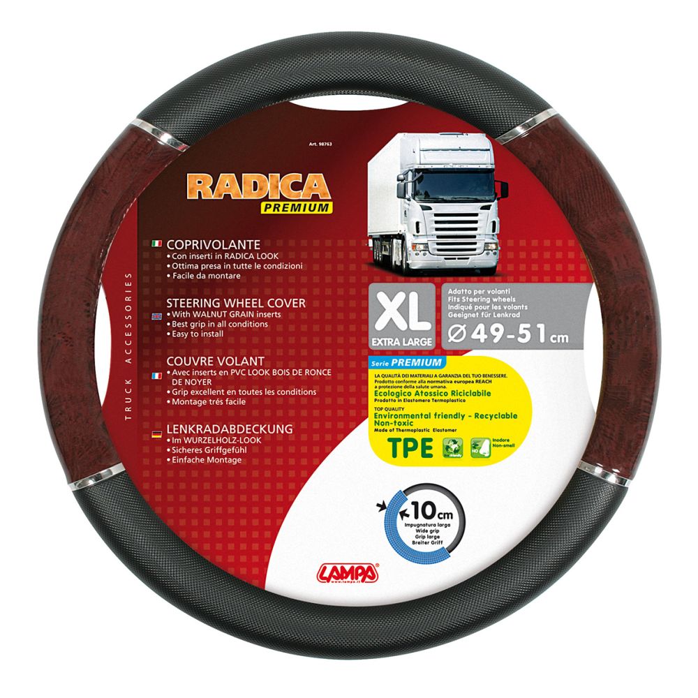 ΚΑΛΥΜΜΑ ΤΙΜΟΝΙΟΥ ΦΟΡΤΗΓΟΥ RADICA (XL) 49-51 cm (ΜΑΥΡΟ/ΞΥΛΟ/ΟΙΚΟΛΟΓΙΚΟ/ΑΟΣΜΟ)