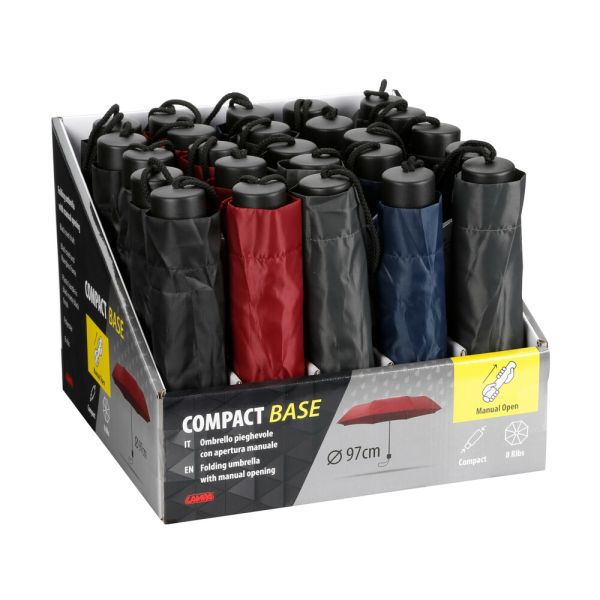 ΟΜΠΡΕΛΕΣ COMPACT BASE Φ97cm ΧΕΙΡΟΚΙΝΗΤΟ ΑΝΟΙΓΜΑ ΔΙΑΦΟΡΑ ΧΡΩΜΑΤΑ 31x31x24cm σε ΣΤΑΝΤ  LAMPA - 25 τεμ.