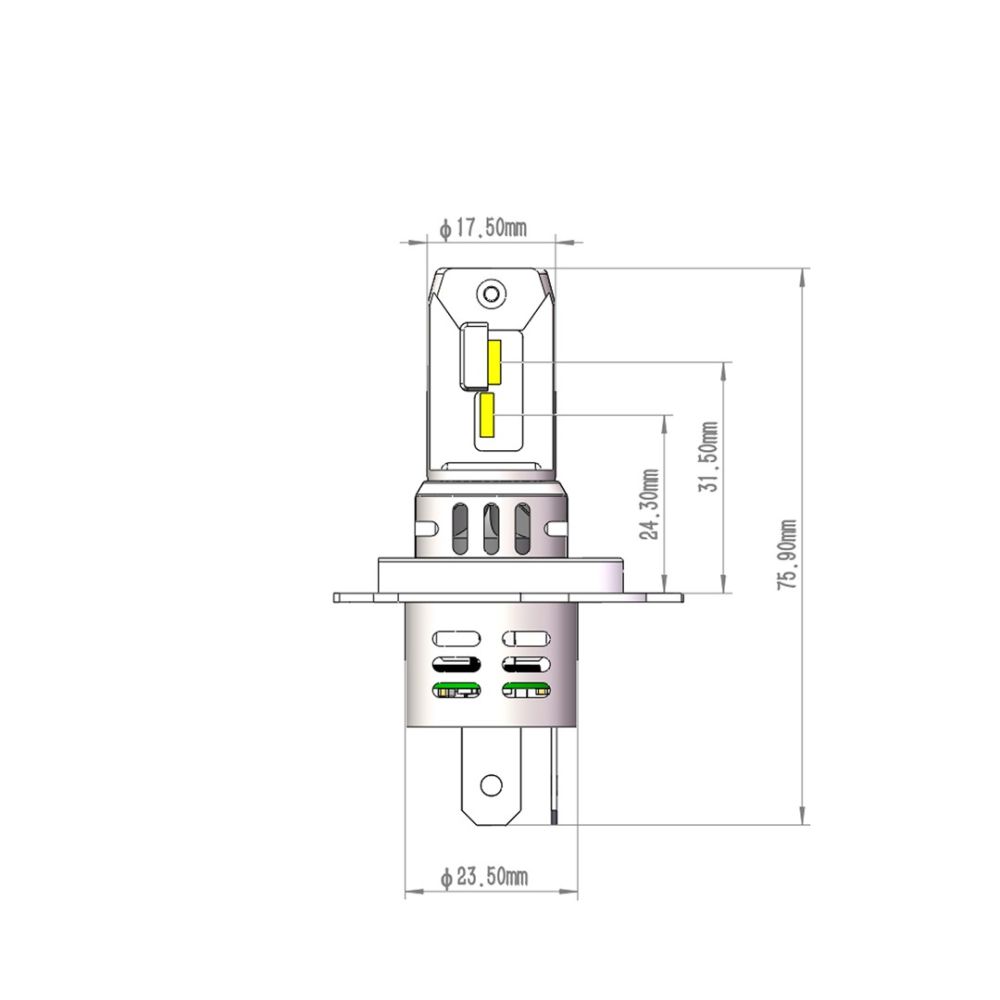 ΛΑΜΠΑ LED H4 12V IP65 6.000K 4.600lm LED SET PRO SMART SERIES M-TECH - 2 ΤΕΜ.
