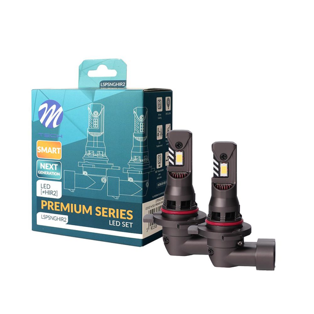 M-Tech - Λάμπες LED H15 τύπου Premium Smart Series με Canbus και CSP3570, τάση λειτουργίας 12V, ισχύ έως 35W, φωτεινότητα έως 5000lm και χρώμα 6000K, για φανάρια με προτζέκτορα - 2 τεμ. (LSPSNGHIR2/MT)