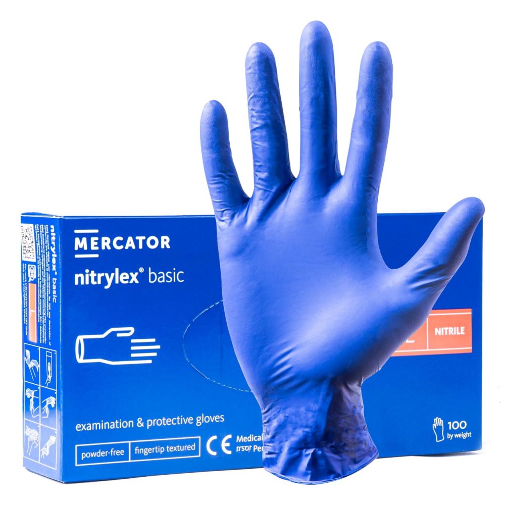 Amio - ΓΑΝΤΙΑ ΝΙΤΡΙΛΙΟΥ MERCATOR NITRYLEX BASIC ΜΙΑΣ ΧΡΗΣΗΣ ΣΕ ΜΠΛΕ ΧΡΩΜΑ LARGE (L) - 100 ΤΕΜ. (MER02958/AM)
