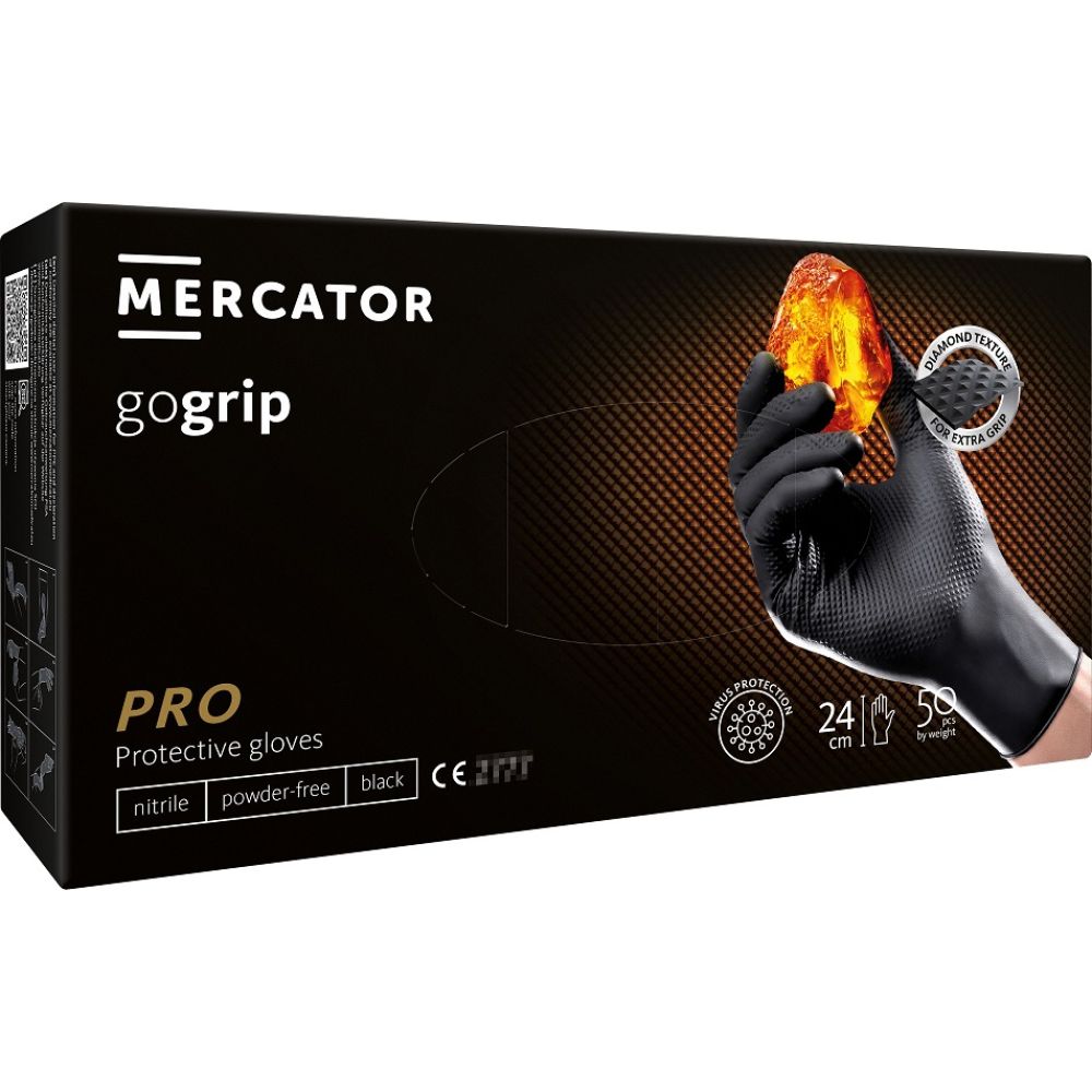 Amio - ΓΑΝΤΙΑ ΝΙΤΡΙΛΙΟΥ MERCATOR GOGRIP ΣΕ ΜΑΥΡΟ ΧΡΩΜΑ X-LARGE (XL) - 50 ΤΕΜ. (MER20312/AM)