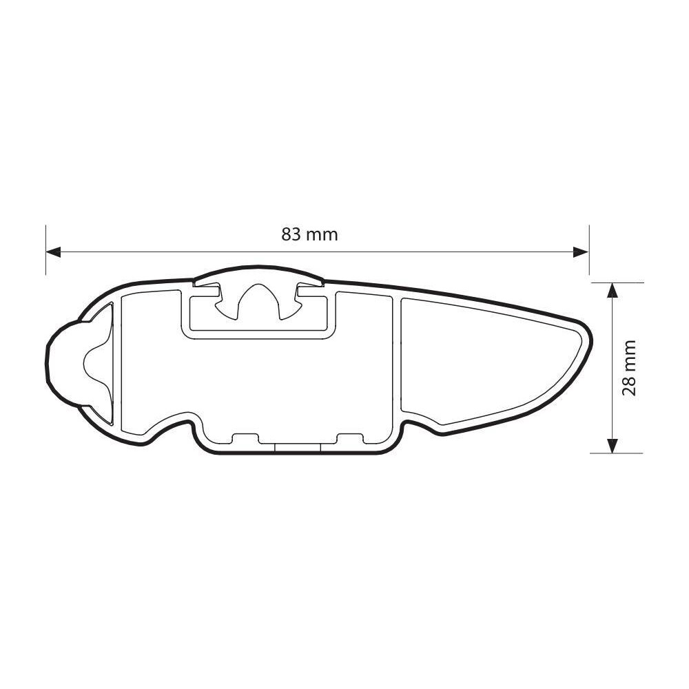 Nordrive - Μπάρα οροφής αλουμινίου ασημί 129cm Silenzio CX Origine System (Origine/Standard/Flush Railing) - 1 τεμ. (L.N15412)