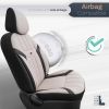 AMiO - Καλύμματα Καθισμάτων OTOM Swan 503 Beige Μαύρο/Μπεζ Λινό Ύφασμα και Δερματίνη για Μπροστινά και Πίσω Καθίσματα με 5 Προσκέφαλα - 1 Σετ (OT86753/AM)