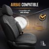 Amio - Καλύμματα Καθισμάτων OTOM Throne 102 Smoked σε Μαύρο/Γκρι Λινό και Δερματίνη για Μπροστινά και Πίσω Καθίσματα με 5 Προσκέφαλα - 1 σετ. (OT86755/AM)