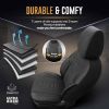 Amio - Καλύμματα Καθισμάτων OTOM Throne 102 Smoked σε Μαύρο/Γκρι Λινό και Δερματίνη για Μπροστινά και Πίσω Καθίσματα με 5 Προσκέφαλα - 1 σετ. (OT86755/AM)