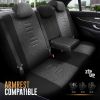 Amio - Καλύμματα Καθισμάτων OTOM Throne 102 Smoked σε Μαύρο/Γκρι Λινό και Δερματίνη για Μπροστινά και Πίσω Καθίσματα με 5 Προσκέφαλα - 1 σετ. (OT86755/AM)