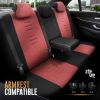 AMiO - Καλύμματα Καθισμάτων OTOM Throne 103 Red σε Μαύρο/Γκρι/Κόκκινο Ύφασμα και Δερματίνη για Μπροστινά και Πίσω Καθίσματα με 5 Προσκέφαλα - 1 Σετ (OT86756/AM)