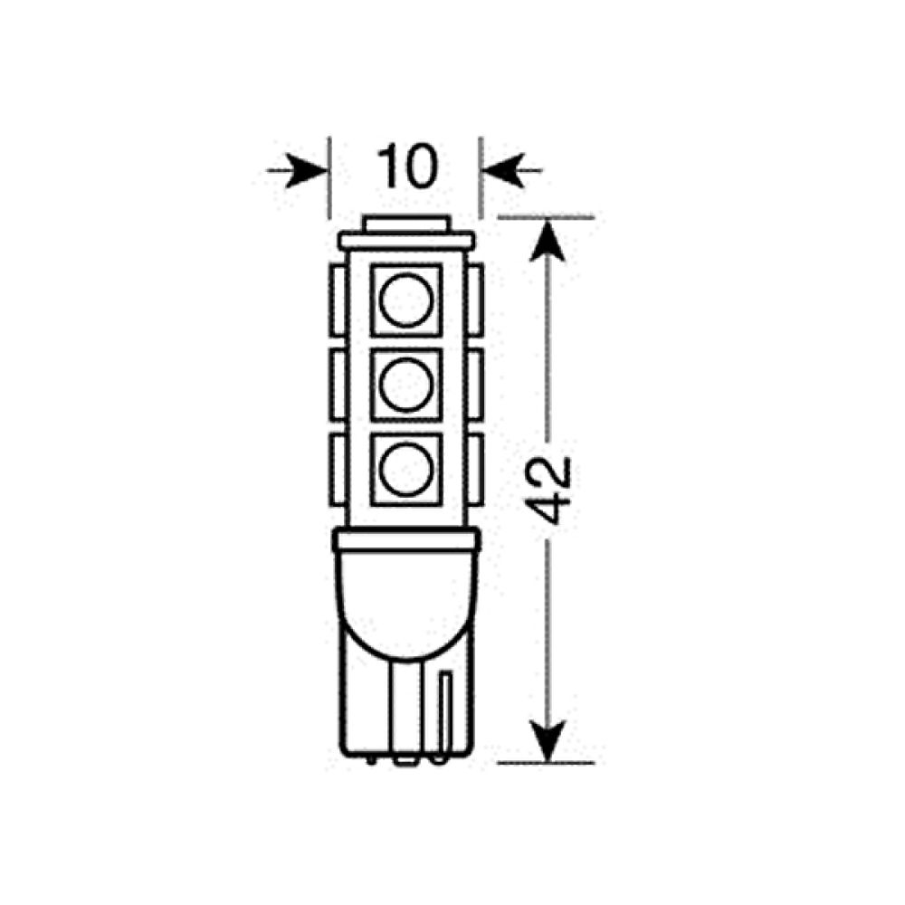 T10 W5W 12V W2,1x9,5d 80lm HYPER-LED39 ΛΕΥΚΟ 13SMDx3chips (ΔΙΠΛΗΣ ΠΟΛΙΚΟΤΗΤΑΣ) BLISTER 2ΤΕΜ.
