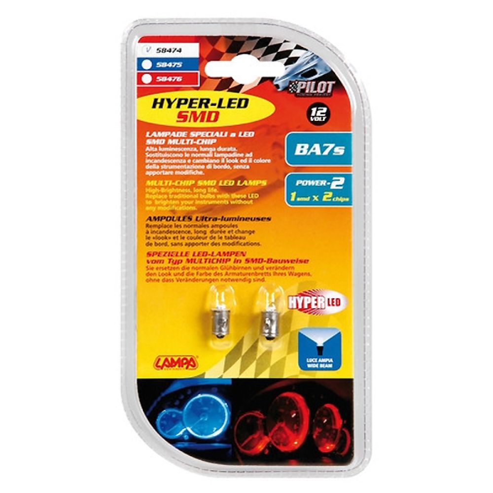 BA7s 12V 25lm HYPER-LED6 ΛΕΥΚΟ 2SMDx3chips BLISTER 2ΤΕΜ.