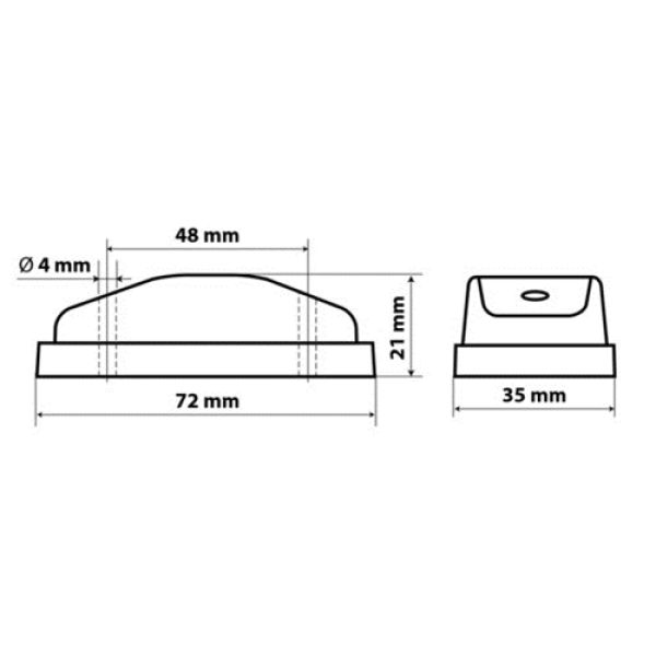 ΦΩΣ ΦΟΡΤΗΓΟΥ 2LED ΠΟΡΤΟΚΑΛΙ 24V 72mm