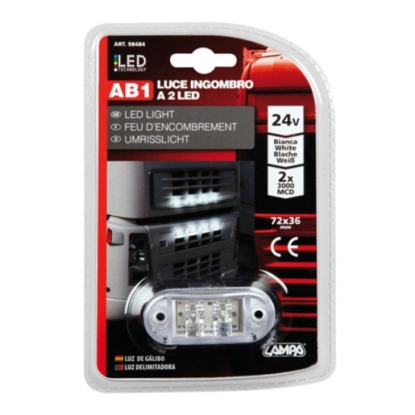 ΦΩΣ ΦΟΡΤΗΓΟΥ 2LED ΛΕΥΚΟ 24V 72mm