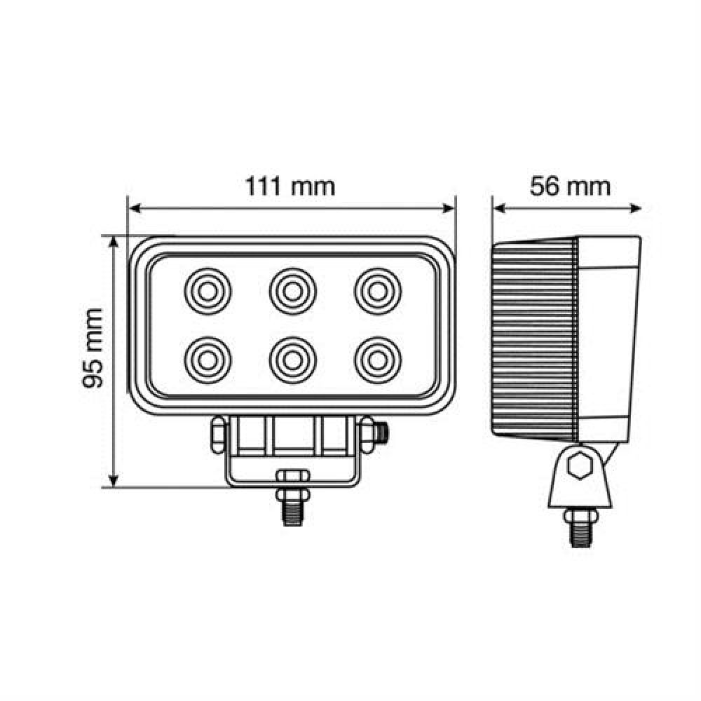 ΠΡΟΣΦΟΡΑ ΠΡΟΒΟΛΕΑΣ ΕΡΓΑΣΙΑΣ WL-2 18W 1200LM  ΜΕ 6 LED ΚΑΡΦΙ 10-30V/21W 6.000K (111 x 95 x 56 mm) -1ΤΕΜ.