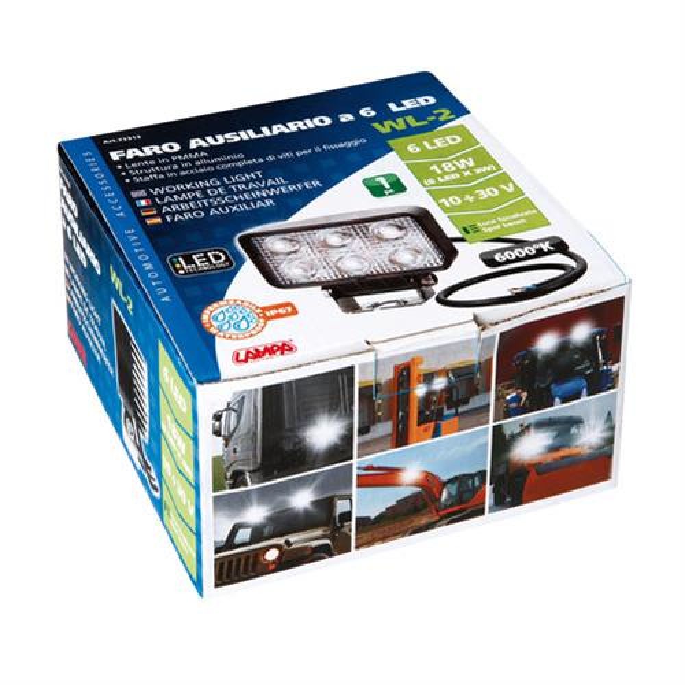 ΠΡΟΣΦΟΡΑ ΠΡΟΒΟΛΕΑΣ ΕΡΓΑΣΙΑΣ WL-2 18W 1200LM  ΜΕ 6 LED ΚΑΡΦΙ 10-30V/21W 6.000K (111 x 95 x 56 mm) -1ΤΕΜ.