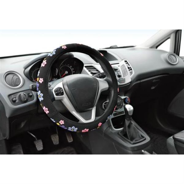 Lampa Κάλυμμα Τιμονιού Αυτοκινήτου Blossom Άοσμο 35-37εκ. Άοσμο Βελούδινο με PU λουλούδια Πολύχρωμο - 1 τεμ. (L3312.5)