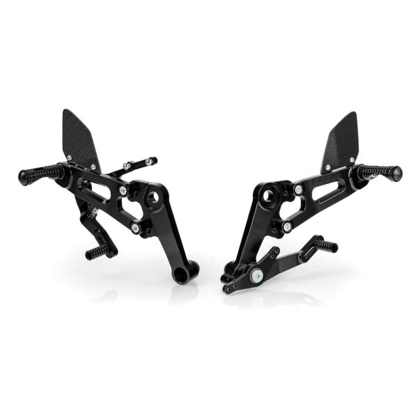 Lampa Ρυθμιζόμενα Μαρσπιέ (Rearsets) Μοτοσικλέτας - Μαύρο Χρώμα 16 Θέσεων  Paraxite 2τεμ (L.PRS001N)