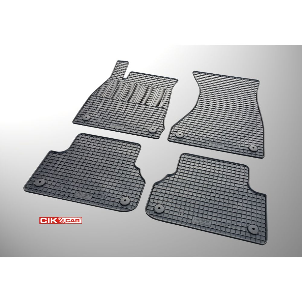Cik - ΠΑΤΑΚΙΑ ΑΥΤΟΚΙΝΗΤΟΥ ΑΠΟ ΛΑΣΤΙΧΟ ΓΙΑ AUDI A4 B9 2015+ / A5 B9 2016+ ΣΕ ΜΑΥΡΟ ΧΡΩΜΑ ΜΕ ΚΟΥΜΠΩΜΑΤΑ - 4 ΤΕΜ. (RM.AU.0006/CK)