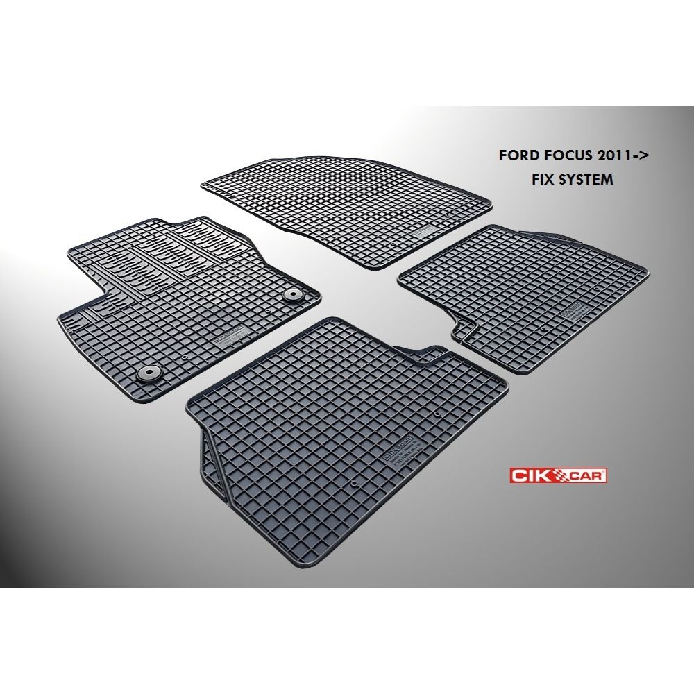 Cik - ΠΑΤΑΚΙΑ ΑΥΤΟΚΙΝΗΤΟΥ ΑΠΟ ΛΑΣΤΙΧΟ ΓΙΑ FORD FOCUS 2011-2015 ΣΕ ΜΑΥΡΟ ΧΡΩΜΑ ΜΕ ΚΟΥΜΠΩΜΑΤΑ - 4 ΤΕΜ. (RM.FO.0004/CK)