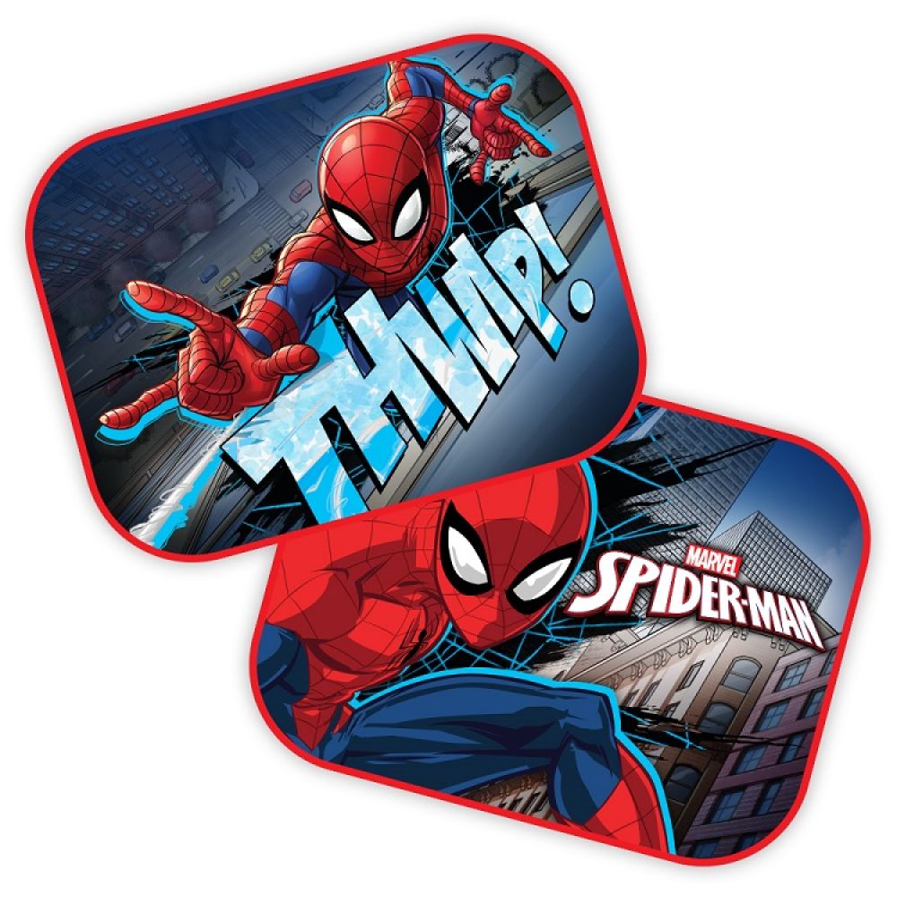 Amio - ΗΛΙΟΠΡΟΣΤΑΣΙΕΣ ΠΛΑΙΝΕΣ SPIDERMAN ΜΕ ΒΕΝΤΟΥΖΑ 44x35cm - 2 Τεμ. (S59323/AM)