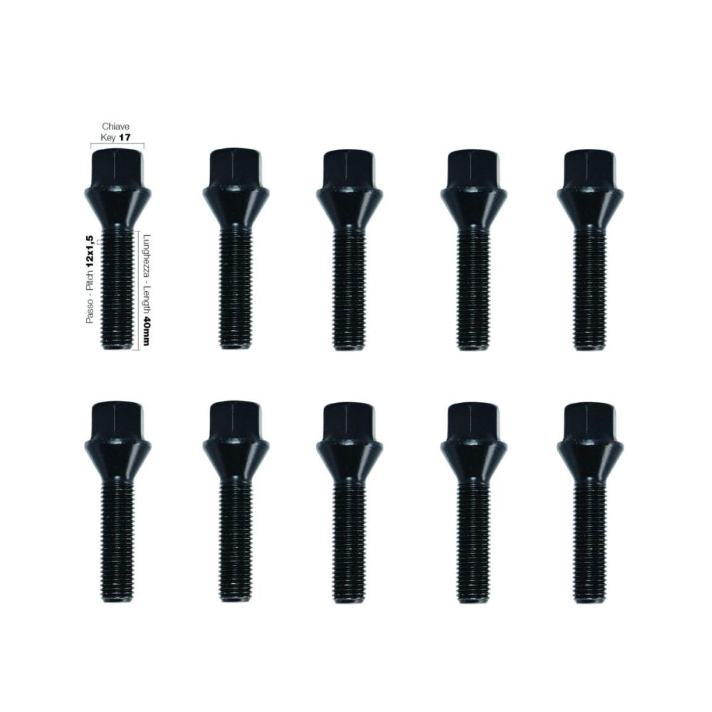 ΜΠΟΥΛΟΝΙΑ ΚΩΝΙΚΑ 12x1,50 40mm (17) ΜΑΥΡΑ SIMONI RACING - 10 TEM.