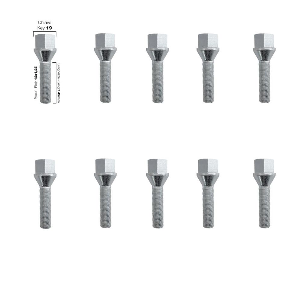 ΜΠΟΥΛΟΝΙΑ ΚΩΝΙΚΑ 12x1,25 (42mm) (19) SIMONI RACING - 10 ΤΕΜ.