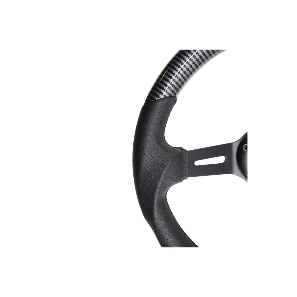 ΤΙΜΟΝΙ GIAU CARBON LOOK ΤΡΙΑΚΤΙΝΟ ΜΑΥΡΟ ΔΙΑΜΕΤΡΟΣ 350mm ΠΑΧΟΣ 70mm SIMONI RACING  - 1 τεμ.