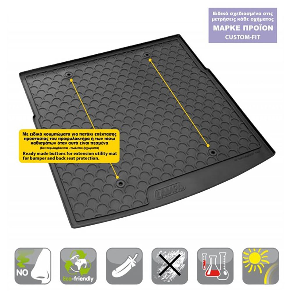 DACIA DUSTER 02/2018+  ΠΑΤΑΚΙ ΣΚΑΦΗ ΠΟΡΤ ΜΠΑΓΚΑΖ SUMISURA TRUNK MAT ΑΠΟ ΑΟΣΜΟ, ΜΗ ΤΟΞΙΚΟ, ΟΙΚΟΛΟΓΙΚΟ ΚΑΙ ΑΝΑΚΥΚΛΩΣΙΜΟ ΣΥΝΘΕΤΙΚΟ ΛΑΣΤΙΧΟ ΣΕ ΜΑΥΡΟ ΧΡΩΜΑ ΜΕ ΥΠΟΔΟΧΗ ΓΙΑ ΠΡΟΕΚΤΑΣΗ L2519.8 - L2519.9 LAMPA - 1 ΤΕΜ.