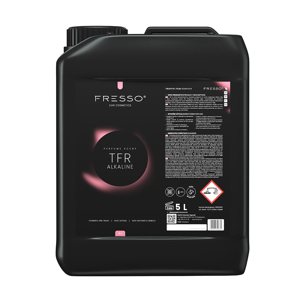 Fresso - Συμπυκνωμένο Καθαριστικό Πρόπλυσης Αυτοκινήτου TFR Alkaline 5 L για Βαφή, Ζάντες και Ελαστικά με Αραίωση έως 1:20 - 1 Τεμ. (390662/FRE)