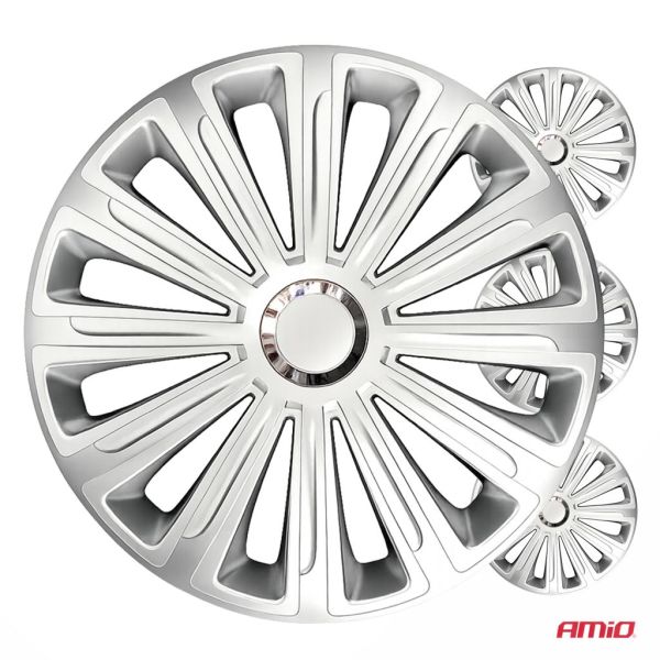 Amio – Τάσια Τροχών 14" Trend RC Ασημί για Αναβάθμιση Εμφάνισης & Καθημερινή Χρήση – Σετ 4 Τεμ. (6896/AM)