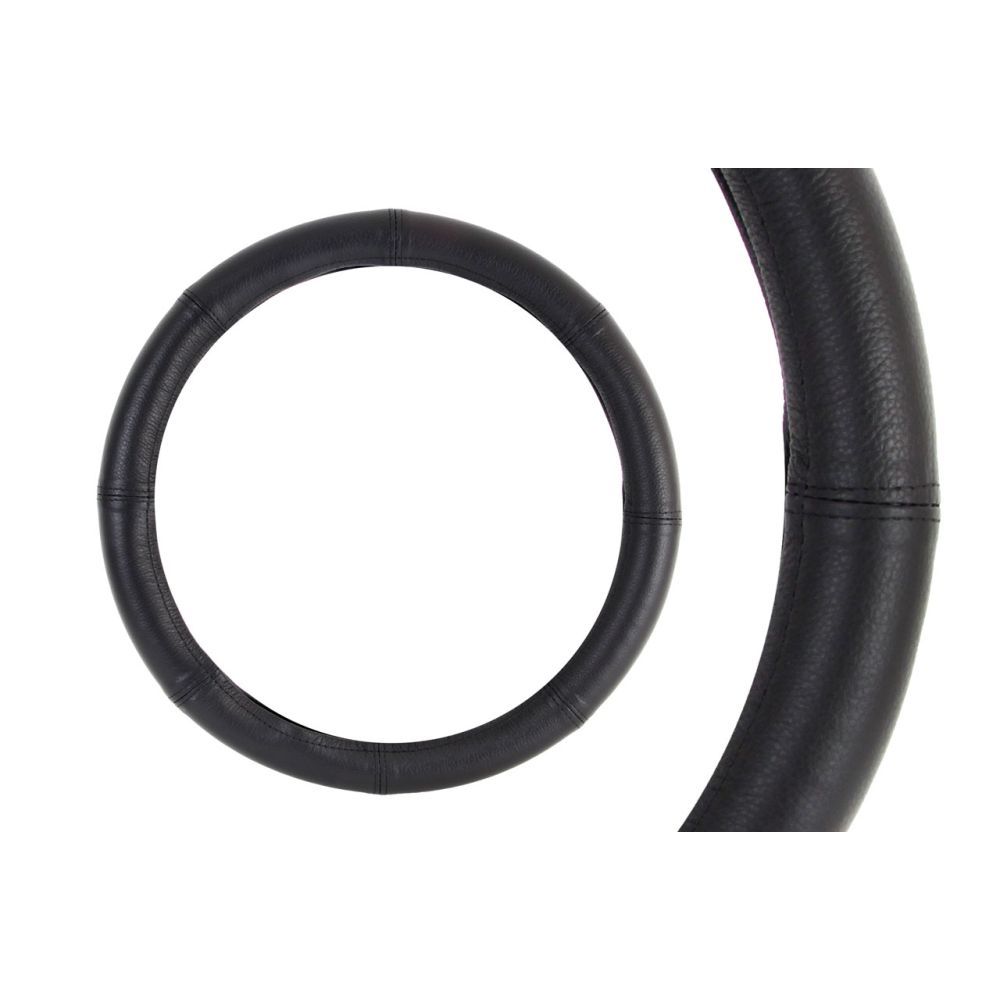 Amio - Κάλυμμα Τιμονιού Μαύρο από Δέρμα 42-44cm για ανανέωση φθαρμένου τιμονιού και σταθερό κράτημα σε καθημερινή χρήση με εργοστασιακή αίσθηση - 1 Τεμ. (01768/AM)