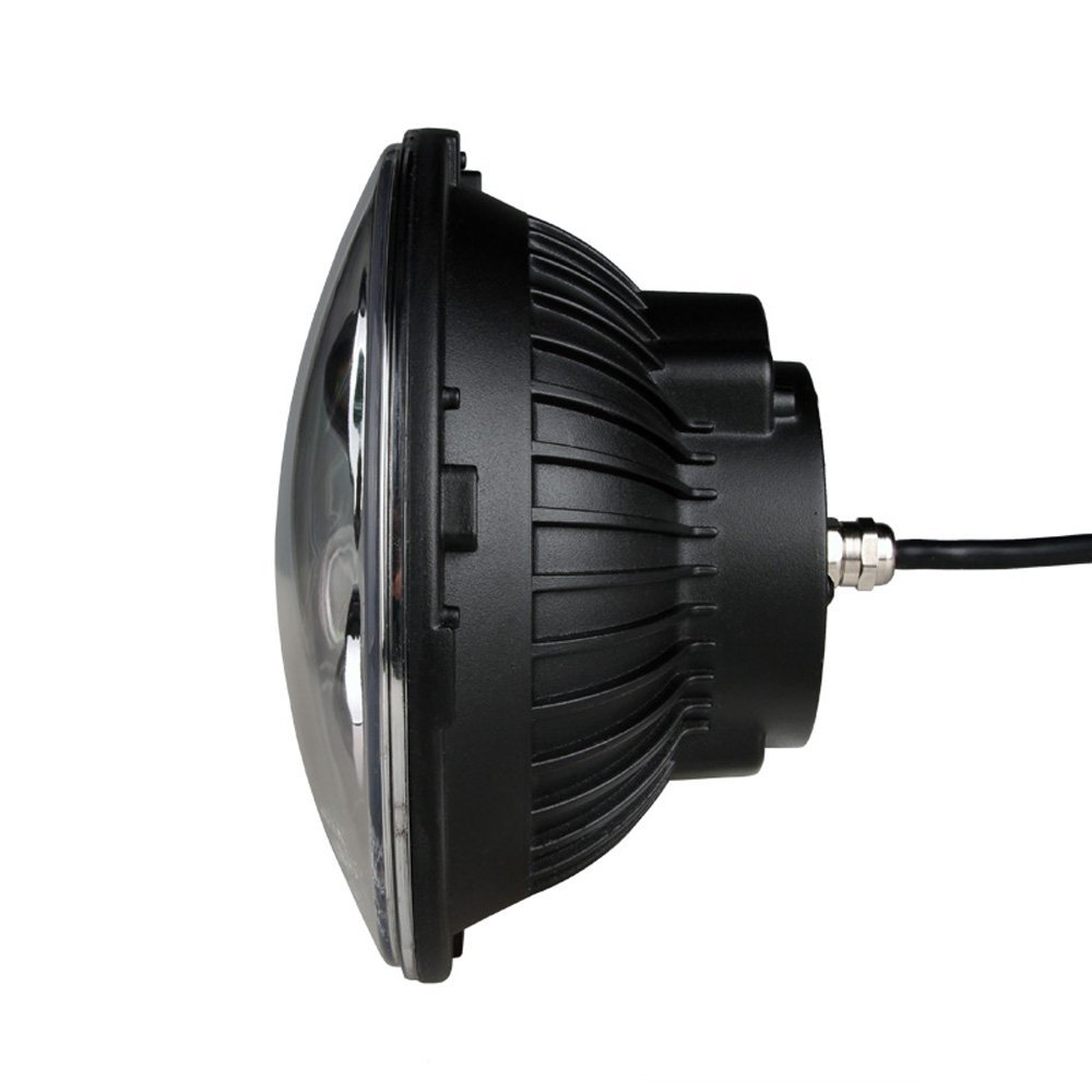 M-Tech - Στρογγυλό Φανάρι WHL102 BLACK 7'' με 8 Cree LED (XML-10W) 9-36V 6000-6500K σε Μαύρο Χρώμα - 1 τεμ. (WHL102/MT)
