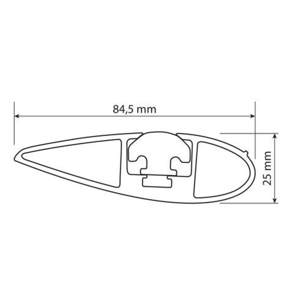ΜΠΑΡΕΣ ΟΡΟΦΗΣ ΑΛΟΥΜΙΝΙΟΥ RAIL BAR STANDARD 85cm 2ΤΕΜ. ΜΕ ΚΛΕΙΔΙ