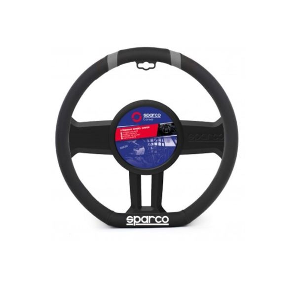 Κάλυμμα Τιμονιού Δερματίνη Medium μαύρο-γκρι 1τμχ Sparco