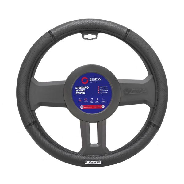 Κάλυμμα Τιμονιού Συνθετικό μαύρο 1τμχ Sparco