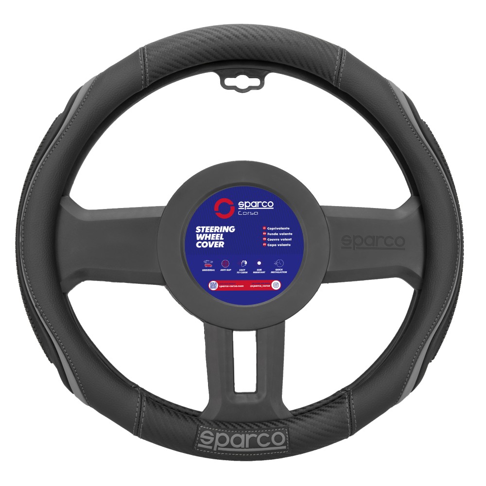 Κάλυμμα Τιμονιού Συνθετικό μαύρο 1τμχ Sparco