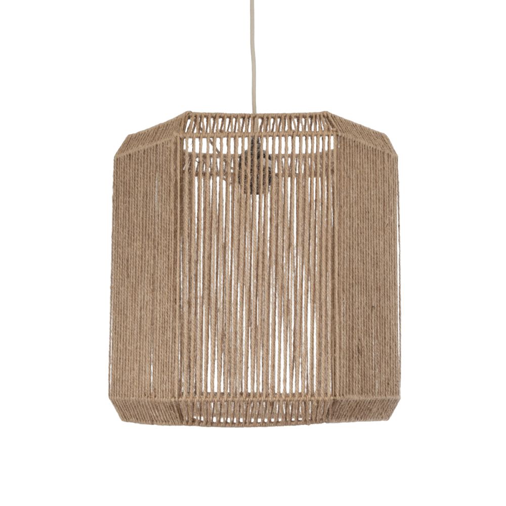 GLOBOSTAR® CAYMAN 00519 Boho Κρεμαστό Φωτιστικό Οροφής με Ντουί 1 x E27 AC 220-240V IP20 - Μπεζ - Μ40 x Π40 x Υ40cm