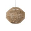 GLOBOSTAR® CAYMAN 00522 Boho Κρεμαστό Φωτιστικό Οροφής με Ντουί 1 x E27 AC 220-240V IP20 - Μπεζ - Μ40 x Π40 x Υ30cm